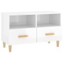 TV stand made of glossy white plywood, measuring 80x36x50 cm. by vidaXL, TV Furniture - Ref: Foro24-812588, Price: 68,96 €, D...