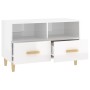 TV stand made of glossy white plywood, measuring 80x36x50 cm. by vidaXL, TV Furniture - Ref: Foro24-812588, Price: 68,96 €, D...