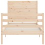 Bed frame with solid wood headboard 90x200 cm by vidaXL, Beds and slatted bases - Ref: Foro24-3194621, Price: 93,99 €, Discou...