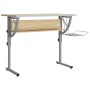 Gray and oak wood and steel drawing table 110x53x(58-87) cm by vidaXL, Desks - Ref: Foro24-340930, Price: 70,29 €, Discount: %