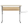 Gray and oak wood and steel drawing table 110x53x(58-87) cm by vidaXL, Desks - Ref: Foro24-340930, Price: 70,29 €, Discount: %