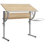 Gray and oak wood and steel drawing table 110x53x(58-87) cm by vidaXL, Desks - Ref: Foro24-340930, Price: 70,29 €, Discount: %