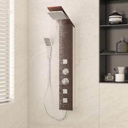 Brown glass shower panel system by vidaXL, Jet nozzles for bathtubs and showers - Ref: Foro24-151417, Price: 155,49 €, Discou...