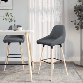 Kitchen stools 2 units dark gray fabric by vidaXL, Kitchen stools - Ref: Foro24-338747, Price: 134,00 €, Discount: %