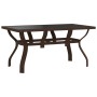 Mesa de jardín acero y vidrio marrón y negro 140x70x70 cm de vidaXL, Mesas de jardín - Ref: Foro24-318772, Precio: 170,69 €, ...