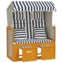 Strandkorb chair with white blue synthetic rattan wood cushions by vidaXL, Loungers - Ref: Foro24-318664, Price: 226,68 €, Di...