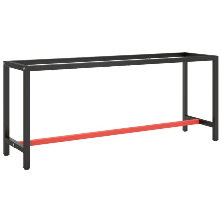 Estructura banco de trabajo metal negro y rojo mate 190x50x79cm de vidaXL, Patas para mesas - Ref: Foro24-151453, Precio: 99,...