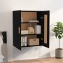 Black engineered wood wall cabinet 69.5x32.5x90 cm by vidaXL, Shelves and shelves - Ref: Foro24-812295, Price: 74,50 €, Disco...