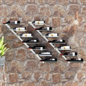 Wall wine rack for 7 bottles 2 units white metal by vidaXL, Wine racks - Ref: Foro24-340898, Price: 62,99 €, Discount: %