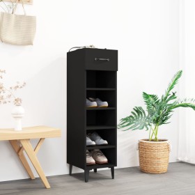 Black plywood shoe cabinet 30x35x105 cm by vidaXL, Shoe racks and shoe organizers - Ref: Foro24-812808, Price: 61,09 €, Disco...