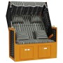 Silla Strandkorb con cojines ratán sintético madera negro gris de vidaXL, Tumbonas - Ref: Foro24-318666, Precio: 324,30 €, De...