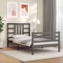 Estructura de cama con cabecero madera maciza gris 90x200 cm de vidaXL, Camas y somieres - Ref: Foro24-3193908, Precio: 104,1...