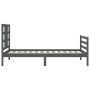 Estructura de cama con cabecero madera maciza gris 90x200 cm de vidaXL, Camas y somieres - Ref: Foro24-3193908, Precio: 104,1...