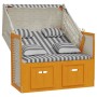 Silla Strandkorb con cojines ratán sintético madera blanco gris de vidaXL, Tumbonas - Ref: Foro24-318663, Precio: 226,99 €, D...