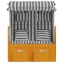 Silla Strandkorb con cojines ratán sintético madera blanco gris de vidaXL, Tumbonas - Ref: Foro24-318663, Precio: 226,99 €, D...