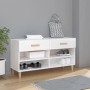 Glossy white plywood shoe cabinet 102x35x55 cm by vidaXL, Shoe racks and shoe organizers - Ref: Foro24-812822, Price: 55,51 €...