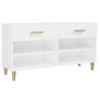 Glossy white plywood shoe cabinet 102x35x55 cm by vidaXL, Shoe racks and shoe organizers - Ref: Foro24-812822, Price: 55,99 €...