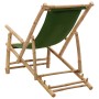 Silla de playa de bambú y lona verde de vidaXL, Sillas de jardín - Ref: Foro24-318598, Precio: 75,31 €, Descuento: %