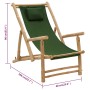 Silla de playa de bambú y lona verde de vidaXL, Sillas de jardín - Ref: Foro24-318598, Precio: 75,31 €, Descuento: %