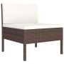 Set muebles de jardín 9 pzas y cojines ratán sintético marrón de vidaXL, Conjuntos de jardín - Ref: Foro24-3094459, Precio: 5...