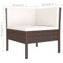 Set muebles de jardín 9 pzas y cojines ratán sintético marrón de vidaXL, Conjuntos de jardín - Ref: Foro24-3094459, Precio: 7...