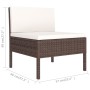 Set muebles de jardín 9 pzas y cojines ratán sintético marrón de vidaXL, Conjuntos de jardín - Ref: Foro24-3094459, Precio: 7...