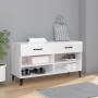 Mueble zapatero madera contrachapada blanco brillo 102x35x55 cm de vidaXL, Zapateros y organizadores de calzado - Ref: Foro24...