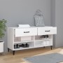 Mueble zapatero madera contrachapada blanco brillo 102x35x55 cm de vidaXL, Zapateros y organizadores de calzado - Ref: Foro24...