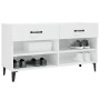 Mueble zapatero madera contrachapada blanco brillo 102x35x55 cm de vidaXL, Zapateros y organizadores de calzado - Ref: Foro24...