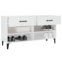 Mueble zapatero madera contrachapada blanco brillo 102x35x55 cm de vidaXL, Zapateros y organizadores de calzado - Ref: Foro24...