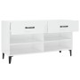 Mueble zapatero madera contrachapada blanco brillo 102x35x55 cm de vidaXL, Zapateros y organizadores de calzado - Ref: Foro24...