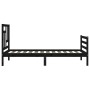 Bed frame with black solid wood headboard 90x200 cm by vidaXL, Beds and slatted bases - Ref: Foro24-3194950, Price: 114,99 €,...