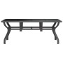 Gray and black steel and glass garden table 180x80x70 cm by vidaXL, Garden tables - Ref: Foro24-318771, Price: 238,64 €, Disc...