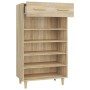 Mueble zapatero madera contrachapada color roble 60x35x105 cm de vidaXL, Zapateros y organizadores de calzado - Ref: Foro24-8...