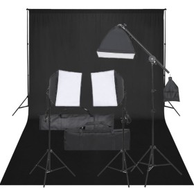 Fotostudio-Set mit Licht und Kulisse von vidaXL, Blitze und Studiobeleuchtung - Ref: Foro24-3094684, Preis: 225,29 €, Rabatt: %