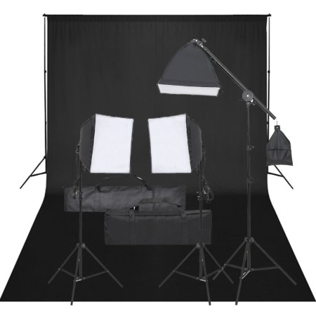 Photography studio kit with lighting set and backdrop by vidaXL, Flashes and studio lighting - Ref: Foro24-3094684, Price: 22...