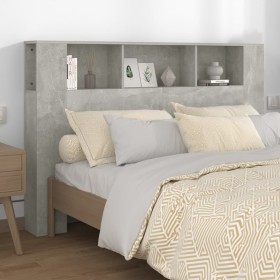 Mueble cabecero gris hormigón 160x18,5x104,5 cm de vidaXL, Cabeceros y pies de cama - Ref: Foro24-811938, Precio: 74,99 €, De...