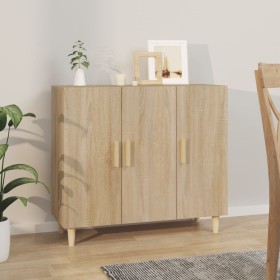 Aparador de madera de ingeniería roble Sonoma 90x34x80 cm de vidaXL, Aparadores - Ref: Foro24-812495, Precio: 101,37 €, Descu...