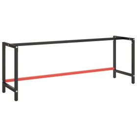 Metal black and matte red workbench structure 220x57x79cm by vidaXL, Table legs - Ref: Foro24-151458, Price: 101,72 €, Discou...