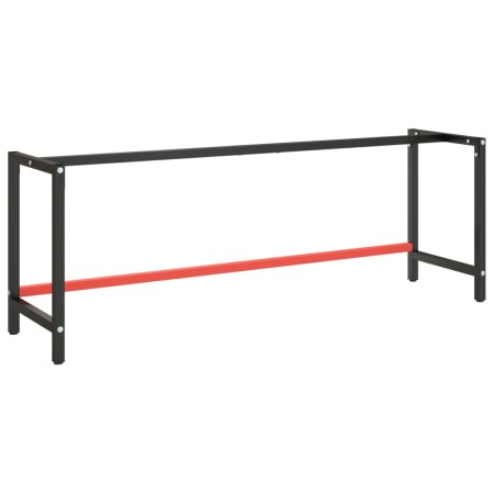 Estructura banco de trabajo metal negro y rojo mate 220x57x79cm de vidaXL, Patas para mesas - Ref: Foro24-151458, Precio: 101...