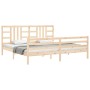 Bed frame with solid wood headboard 200x200 cm by vidaXL, Beds and slatted bases - Ref: Foro24-3193941, Price: 140,99 €, Disc...