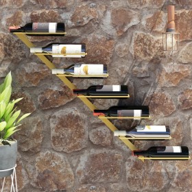 Wall-mounted wine rack for 7 bottles in gold metal by vidaXL, Wine racks - Ref: Foro24-340897, Price: 43,99 €, Discount: %