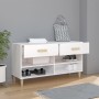 Mueble zapatero de madera contrachapada blanco 102x35x55 cm de vidaXL, Zapateros y organizadores de calzado - Ref: Foro24-812...