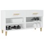 Mueble zapatero de madera contrachapada blanco 102x35x55 cm de vidaXL, Zapateros y organizadores de calzado - Ref: Foro24-812...