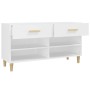 Mueble zapatero de madera contrachapada blanco 102x35x55 cm de vidaXL, Zapateros y organizadores de calzado - Ref: Foro24-812...