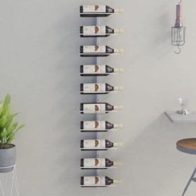 Wall-mounted wine rack for 10 white metal bottles by vidaXL, Wine racks - Ref: Foro24-340904, Price: 52,45 €, Discount: %