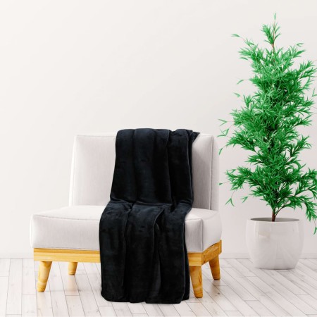 Black polyester blanket 130x170 cm by vidaXL, Blankets - Ref: Foro24-136260, Price: 22,39 €, Discount: %