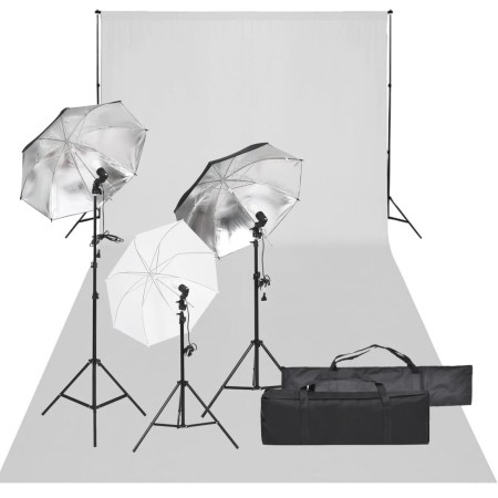 Photo studio kit with lighting set and background by vidaXL, Flashes and studio lighting - Ref: Foro24-3094716, Price: 188,06...