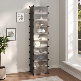 Black shoe rack 44x32x174 cm by vidaXL, Shoe racks and shoe organizers - Ref: Foro24-340560, Price: 53,23 €, Discount: %