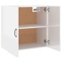 Armario pared madera contrachapada blanco brillo 60x31x60 cm de vidaXL, Taquillas y armarios de almacenamiento - Ref: Foro24-...